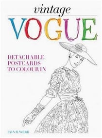 Vintage vogue - detachable postcards to colour in