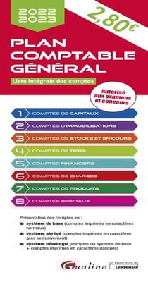 Plan comptable général : liste intégrale des comptes (autorisé aux examens et concours) (8e édition)