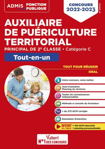 Concours auxiliaire de puériculture territorial : catégorie C - tout-en-un - concours 2022-2023