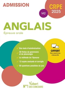 Manuel CRPE : Anglais : Épreuve orale (M2) - Manuel + exercices interactifs (édition 2025)