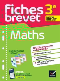 Fiches brevet Tome 3 : maths - 3e