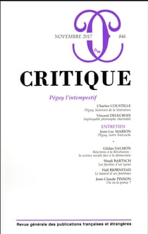 Revue Critique n.846 : Péguy l'intempestif