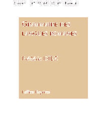 Grammaire des langues romanes