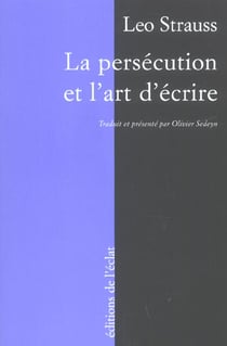 La persecution et l'art d'ecrire