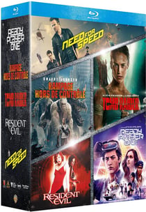 Coffret Films issus de Jeux Vidéo : Rampage - Hors de contrôle + Tomb Raider + Ready Player One + Resident Evil + Need for Speed