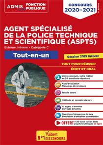 Concours agent spécialisé de la police technique et scientifique (ASPTS) - externe, interne - catégorie C - session 2019 incluse (édition 2020/2021)