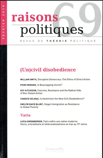 Revue raisons politiques n.69 : (un)civil disobedience