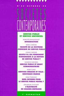 SOCIETES CONTEMPORAINES n.32 : service public et service universel