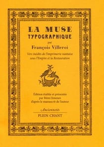 La muse typographique : Vers inédits de l'imprimerie nantaise sous l'Empire et la Restauration