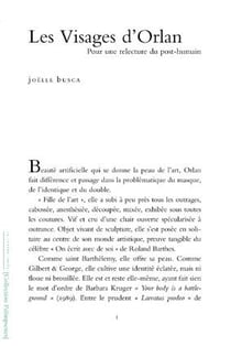 Les visages d'Orlan - pour une relecture du post-humain
