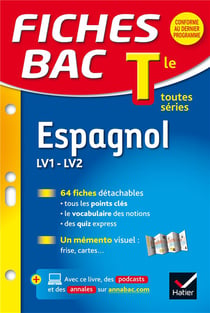 Fiches bac Tome 12 : espagnol - terminale - lv1-lv2