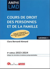 Cours de droit des personnes et de la famille : À jour de l'ordonnance sur l'adoption entrée en vigueur le 1er janvier 2023 (édition 2023/2024)