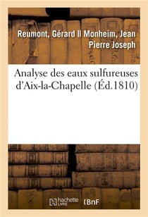 Analyse des eaux sulfureuses d'aix-la-chapelle