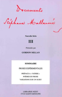 Documents Stéphane Mallarmé - nouvelle série Tome 3