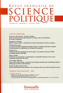 Revue française de science politique n.69/1 : février 2019