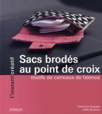 Sacs brodés au point de croix - motifs de carreaux de faïence