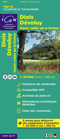 Top75009 Diois/Devoluy/Hte Vallee De La Drome  1/75.000
