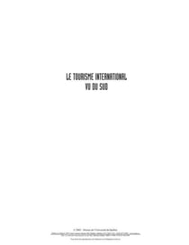 Le tourisme international vu du sud - essai sur la problématique du tourisme dans les pays en développement