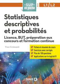 Sup en poche : statistiques descriptives et probabilités - licence 1, préparation aux concours et formation continu