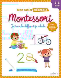 Mon cahier effaçable Montessori - Je trace les chiffres et je calcule