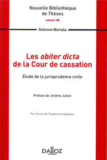 Les obiter dicta de la cour de cassation - étude de la jurisprudence civile