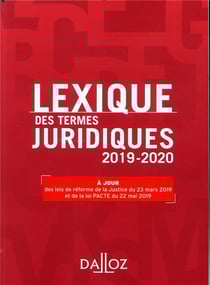 Lexique des termes juridiques (édition 2019/2020)
