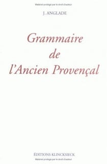 Grammaire de l'ancien provençal