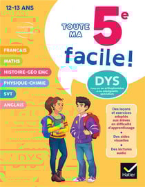 Toute ma 5e facile ! Tout-en-un adapté aux enfants dyslexiques