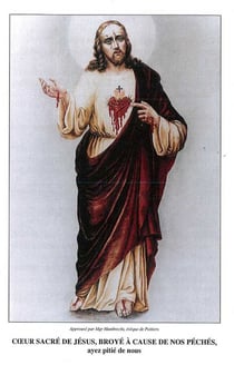 Dépliant Coeur sacré de Jésus, broyé à cause de nos péchés, ayez pitié de nous