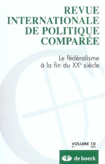 Revue internationale de politique comparee 2003/1