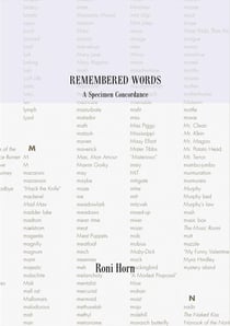 Roni horn remembered words a specimen concordance