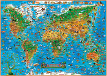 Carte animaux du monde avec barres