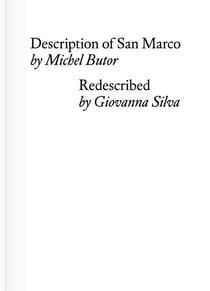 Description of San Marco by Michel Butor redescribed by Giovanna Silva
