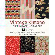 Vintage kimono flowers gift wrapping papers : 12 sheets
