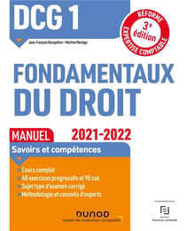 DCG 1 : fondamentaux du droit - manuel (édition 2021/2022)