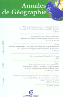 Revue annales de géographie n.626 - aide internationale et pouvoir local en milieu urbain