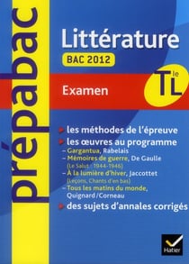 Prepabac examens - littérature - terminale l - bac 2012