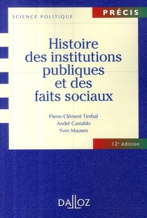 Histoire des institutions publiques et des faits sociaux (12e édition)