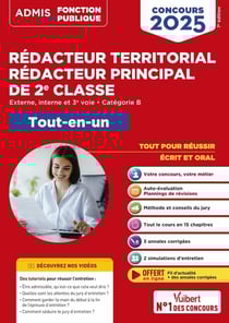 Concours Rédacteur territorial et Rédacteur principal de 2e classe - Catégorie B - Tout-en-un : Externe, interne, 3e voie - Concours 2025