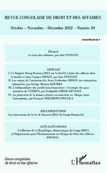 Revue congolaise de droit et des affaires : octobre - novembre - décembre 2012