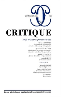 Revue Critique n.929 : Juifs et Noirs : passés croisés