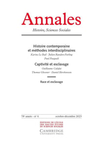 Revue Annales n.78 : Histoire contemporaine et méthodes interdisciplinaires (édition 2023)