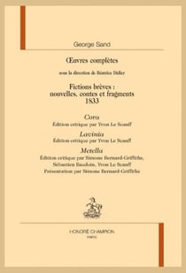 Fictions brèves, 1833 : Cora, Lavinia et Metella