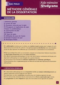 Méthode générale de la dissertation bac philo