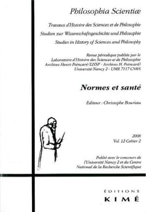 Philosophia Scientiae T. 12 / 2 2008 : Normes et Sante