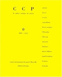 Cahier critique de poésie - novembre 2000