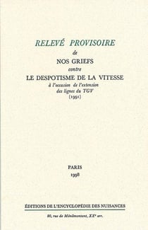 À l'occasion de l'extension des lignes du TGV - alliance pour l'opposition à toutes les nuisances
