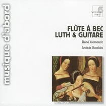 Flute a bec , luth et guitare