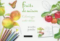Fruits printaniers - coloriages anti-stress - 32 cartes postales