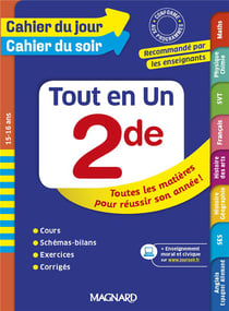 Cahier du jour / cahier du soir  : 2de - tout-en-un